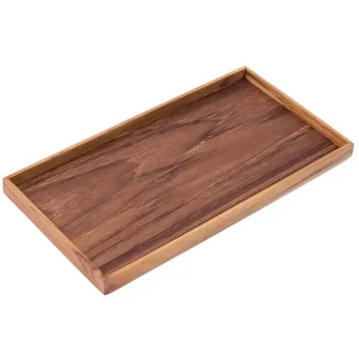[WOD0119] ถาดรองเครื่องปรุงไม้สัก 25x13 ซม.