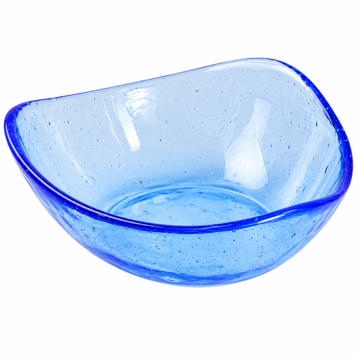 [GLS0131] Triangle Blue Glass Bowl 16 cm