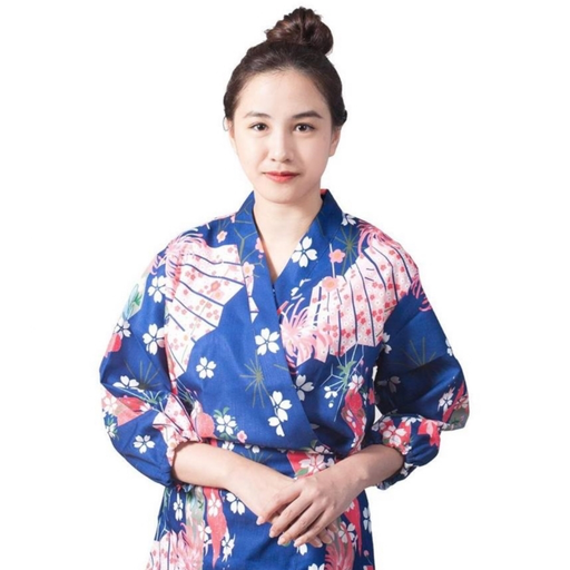 [CLH0023] Waitress Coat Size S (Blue/Flower)