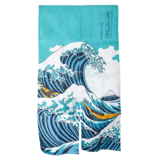 [RDC0016] 「神奈川沖浪裏」のれん 85x130 cm