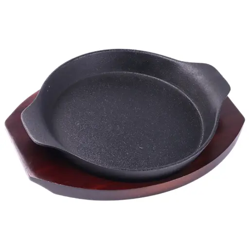 [KJP0901] TOKIWA Round Cast Iron Sizzling Pan with Two Handles 20 cm
