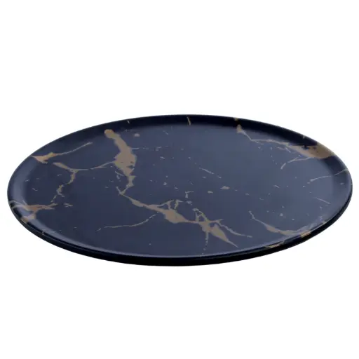 [MLM0227] Melamine Round Plate 8.25" (Black Marble, 27-016)