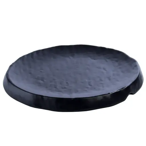 [MLM0219] メラミン厚型丸皿 10" (ZEN SERIES, 黒, F1706010)