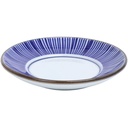 [CRM0861] จานรองถ้วยไข่ตุ๋นลายขีดสีน้ำเงิน 120 มล.