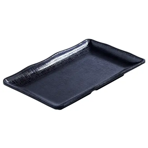 [MLM0220] Melamine Agemono Plate 8" (Zen Series, Black)