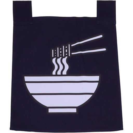 [SET0113] のれん ラーメン丼 35x40 cm (青文字)