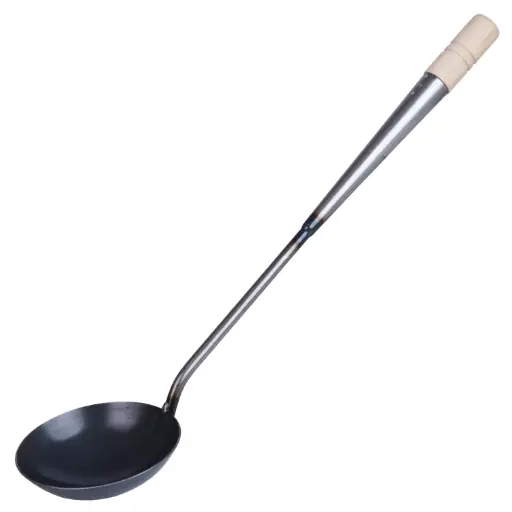 [KJP0791] 鉄製 丸お玉 木柄 4"