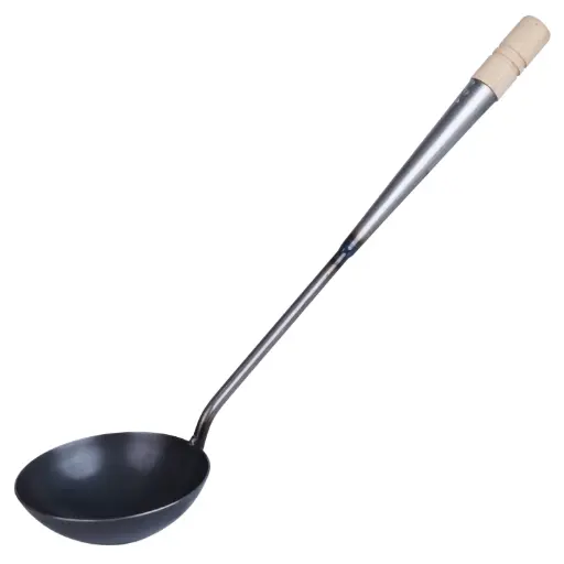 [KJP0792] Iron Round Ladle with Wooden Handle 4.5"