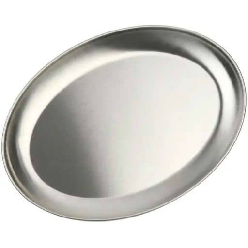 [STL0065] Oval Stainless Steel Plate 12" (18-8)