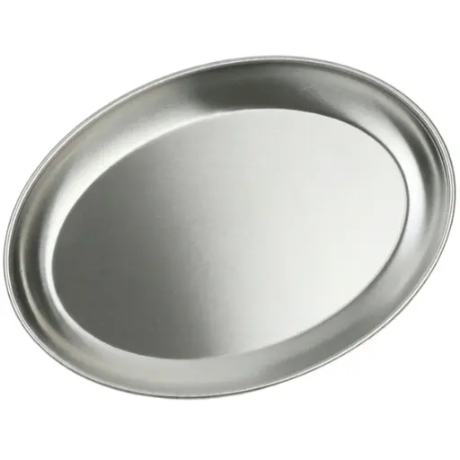 [STL0061] จานสเตนเลสวงรี 8 นิ้ว (18-8)