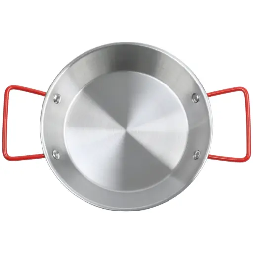 [STL0099] Stainless Steel Flat-Bottom Egg Pan with Red Handles 20 cm