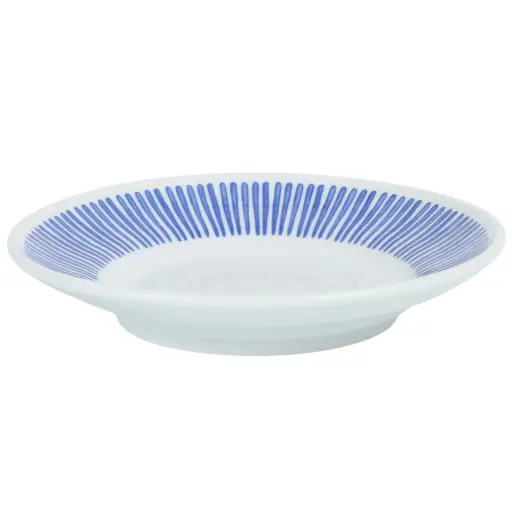 [CRM1146] Round Plate 7.5" (Blue Rain Pattern)