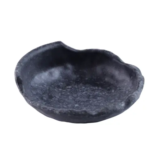 [MLM0262] メラミン貝型皿 7.5" (Black Marble)