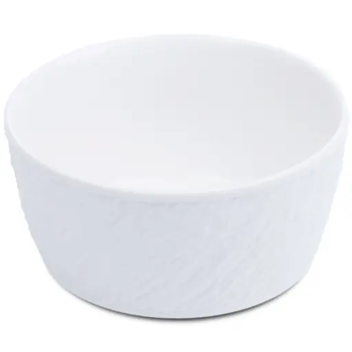[CRM1070] 立縁皿 4.5" (石目, 白)