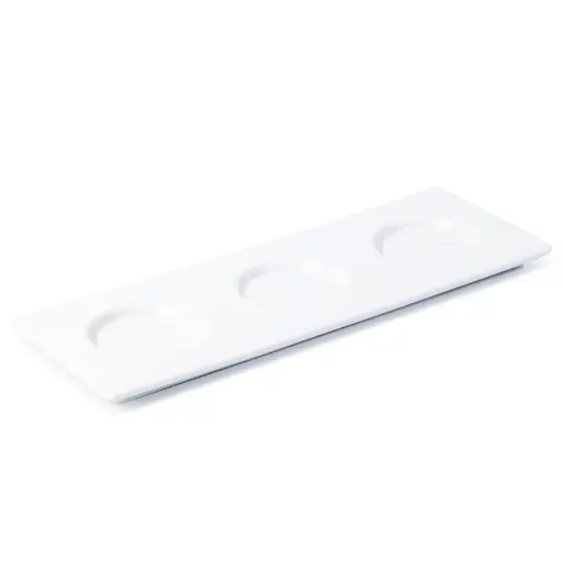 [CRM1048] Porcelain Canape Plate for 3 Spoons