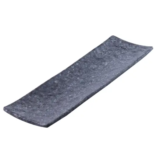 [MLM0243] Melamine Maki Sushi Plate 14.5" (Black Marble)