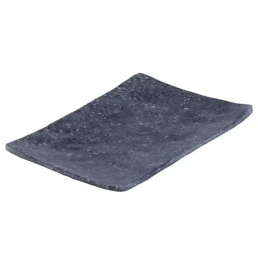 [MLM0239] Melamine Wagashi Plate 8" (Black Marble)