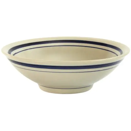 [CRM1182] 端反鉢 5.5" (青線縁, 卵色)