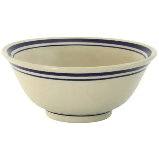 [CRM1167] Bell-Shaped Bowl 6" (Blue Rim Line, Eggshell)