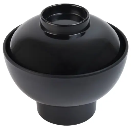 [MLM0302] Melamine Donburi Bowl with Lid Set 5" (Black)