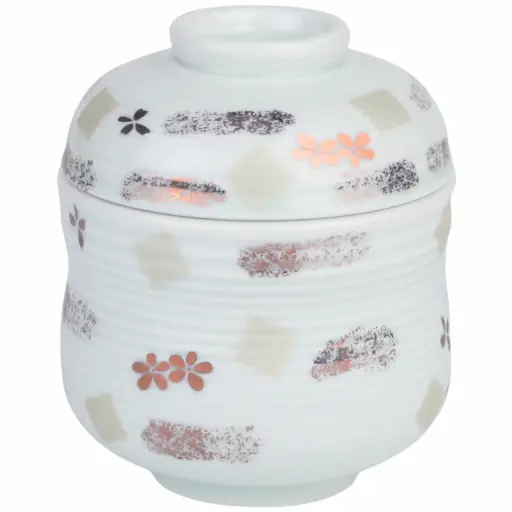 [CRM1104] Chawanmushi Cup Set 180 ml (Gold-Silver Pattern)