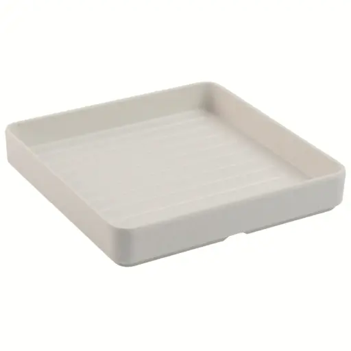 [MLM0277] Melamine Grooved Shabu Tray 8" (Genmai Pattern)