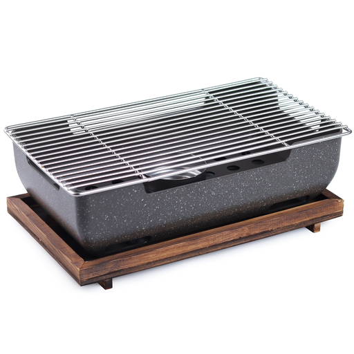 [ALU0068] Hida Konro Charcoal Grill 38x25 cm (Black)